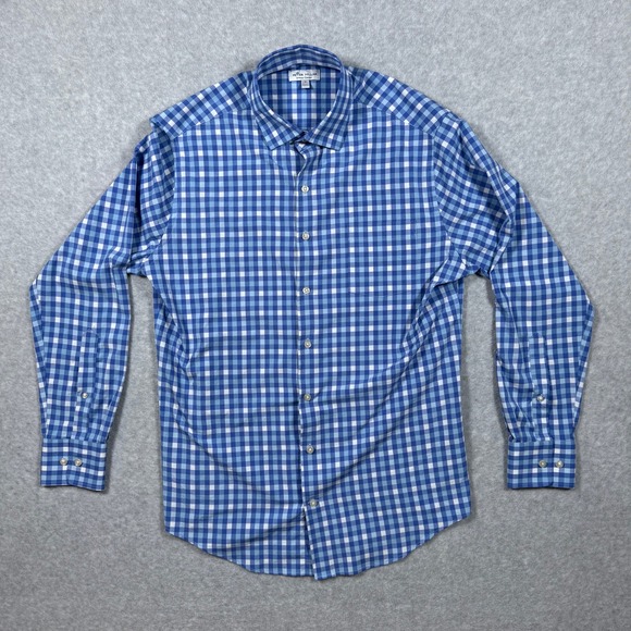 Peter Millar Other - Peter Millar Summer Comfort Batik Gingham Shirt Mens Blue Performance Preppy